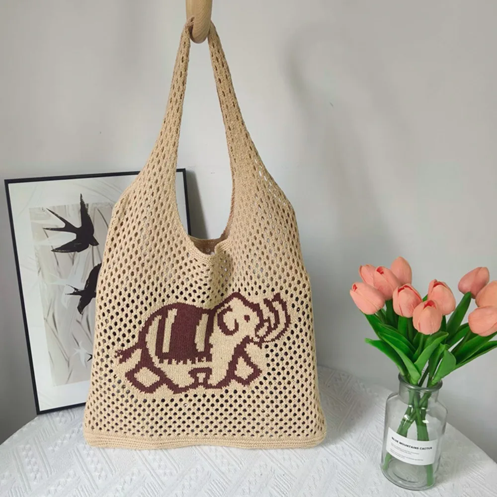 Printed Sweet Woven Tote Bag Elephant Hollow Out Shopping Straw Bag Crochet Breathable Summer Beach Handbag School
Printed Sweet Woven Tote Bag Elephant Hollow Out Shopping Straw Bag Crochet Breathable Summer Beach Handbag School