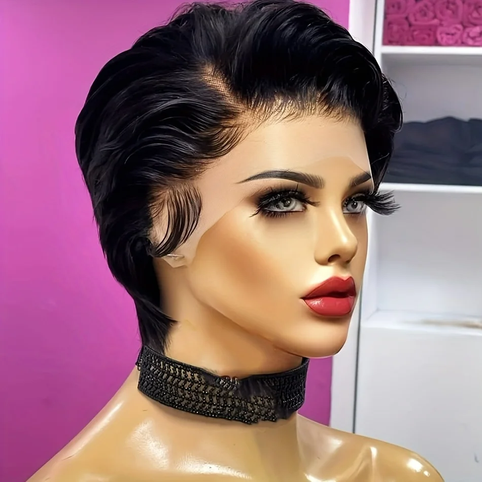 Pixie Cut Wigs Human Hair Short Bob Wigs 13x4x1 Lace Front Wig for Women Black Pixie Cut Transparent Frontal Wig
Pixie Cut Wigs Human Hair Short Bob Wigs 13x4x1 Lace Front Wig for Women Black Pixie Cut Transparent Frontal Wig