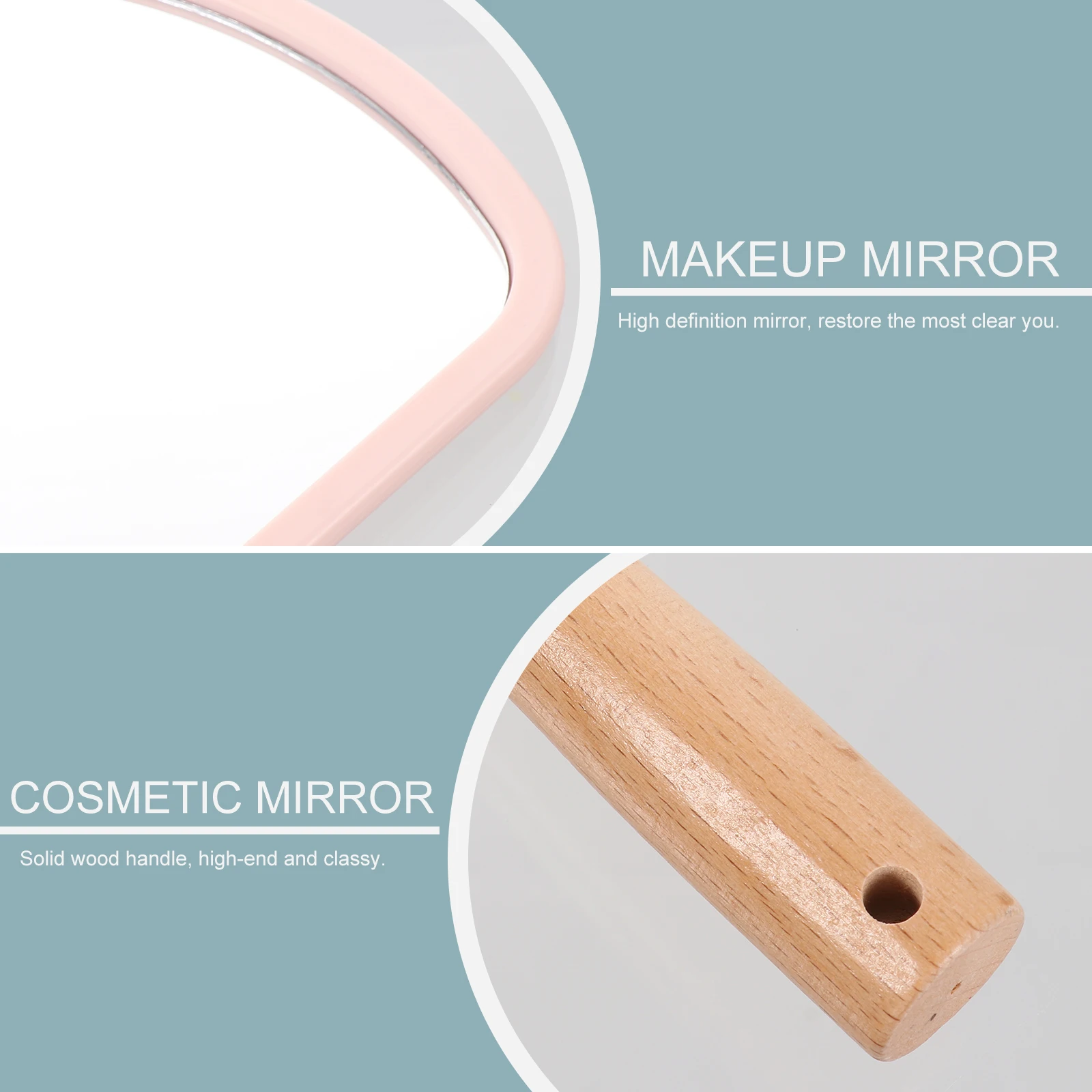 Handheld Vanity Mirror Elliptical Makeup Portable with Handle Wooden Travel Lens High Definition
Handheld Vanity Mirror Elliptical Makeup Portable with Handle Wooden Travel Lens High Definition