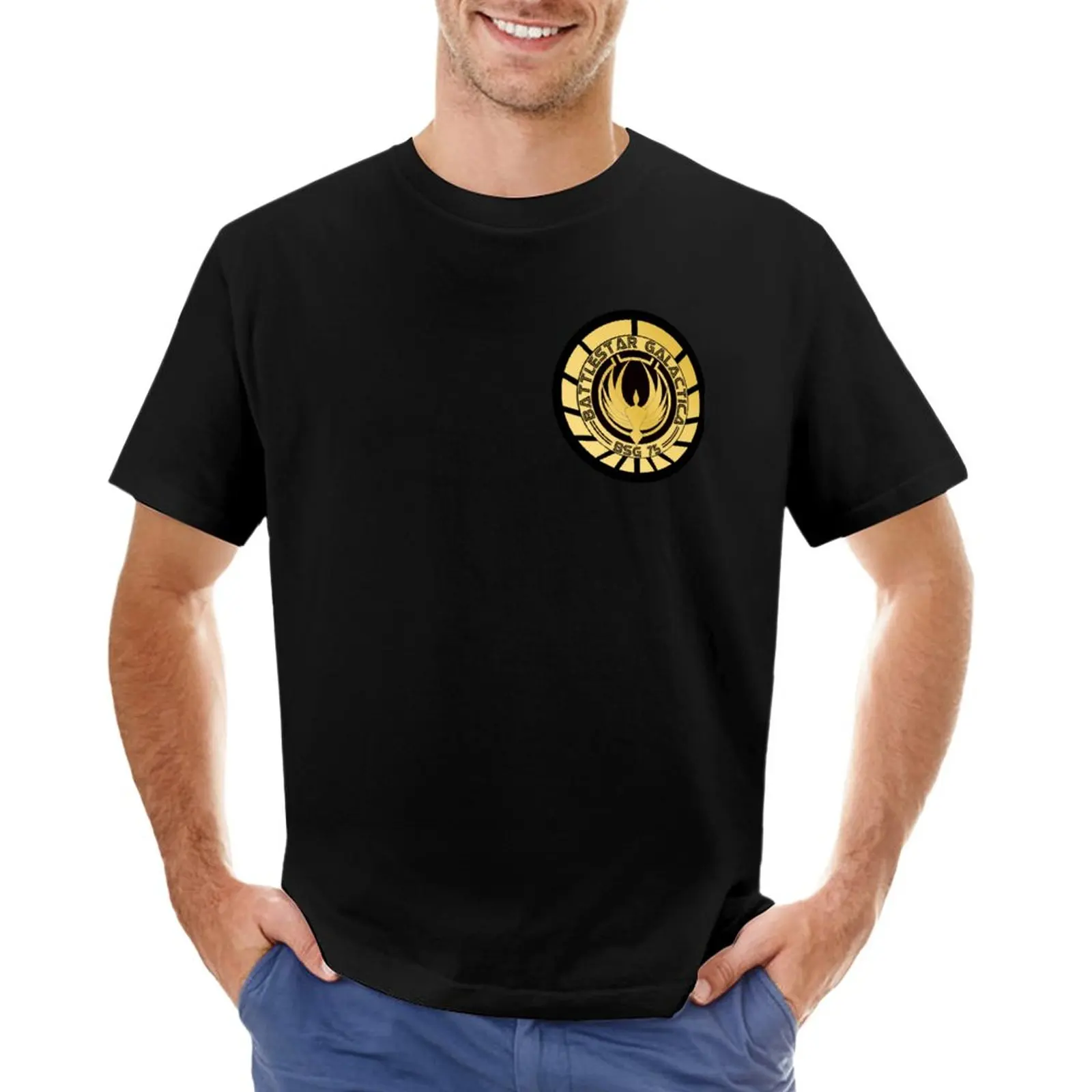 Battlestar Galactica Golden Logo T-Shirt cute tops sports fans new edition mens t shirts
Battlestar Galactica Golden Logo T-Shirt cute tops sports fans new edition mens t shirts
