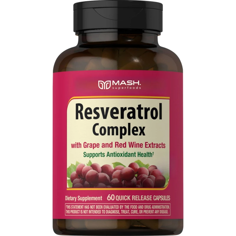 Resveratrol Supplement - Antioxidant, Anti-Aging, Skin Radiance, Heart, Cardiovascular, Immune, Metabolism
Resveratrol Supplement - Antioxidant, Anti-Aging, Skin Radiance, Heart, Cardiovascular, Immune, Metabolism
