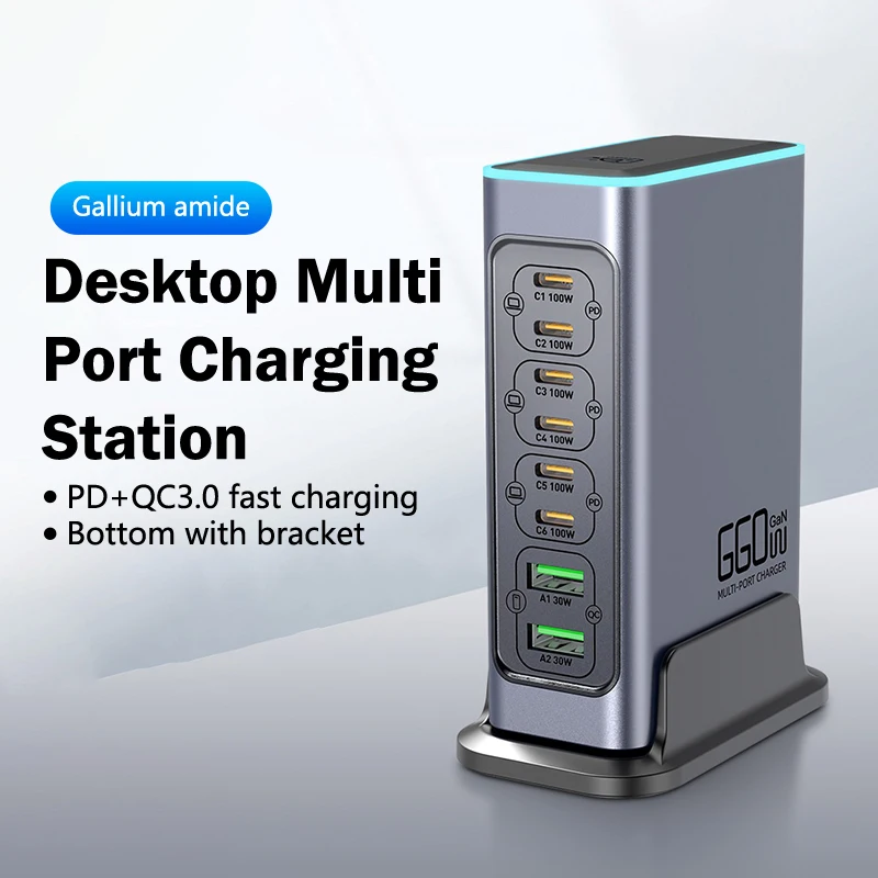 660W GaN Charger 8Port USB Type C Fast Charger Desktop Charging Station For IPhone 16 15 14 IPad MacBook Laptop Samsung S23
660W GaN Charger 8Port USB Type C Fast Charger Desktop Charging Station For IPhone 16 15 14 IPad MacBook Laptop Samsung S23