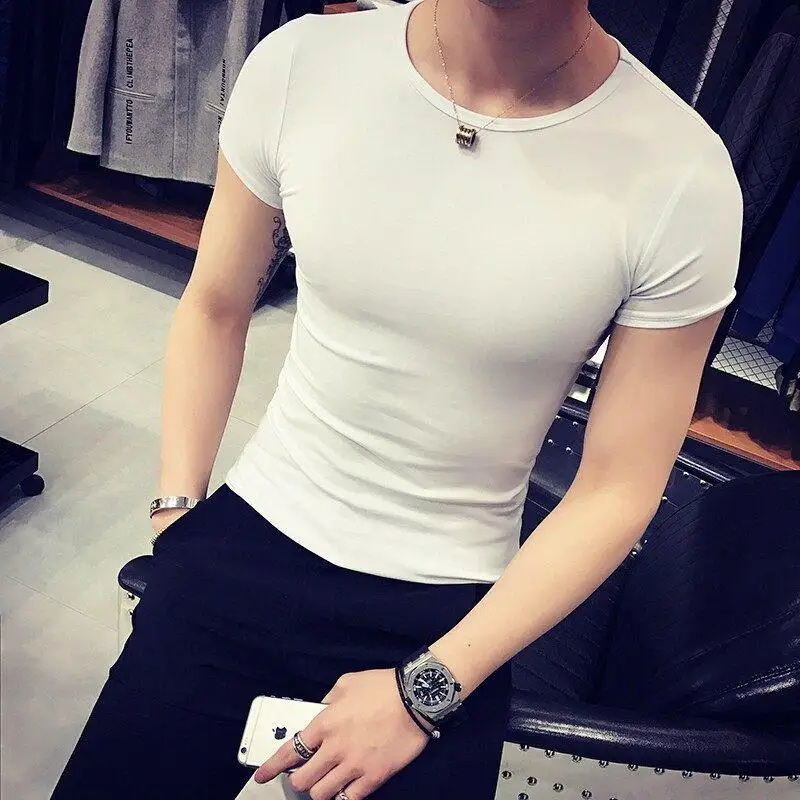 Men's Slim Fit round Ne ort Sve T-irt Fitn Casual Inner Wear Color Summer New Arrival Faionable Busin
Men's Slim Fit round Ne ort Sve T-irt Fitn Casual Inner Wear Color Summer New Arrival Faionable Busin