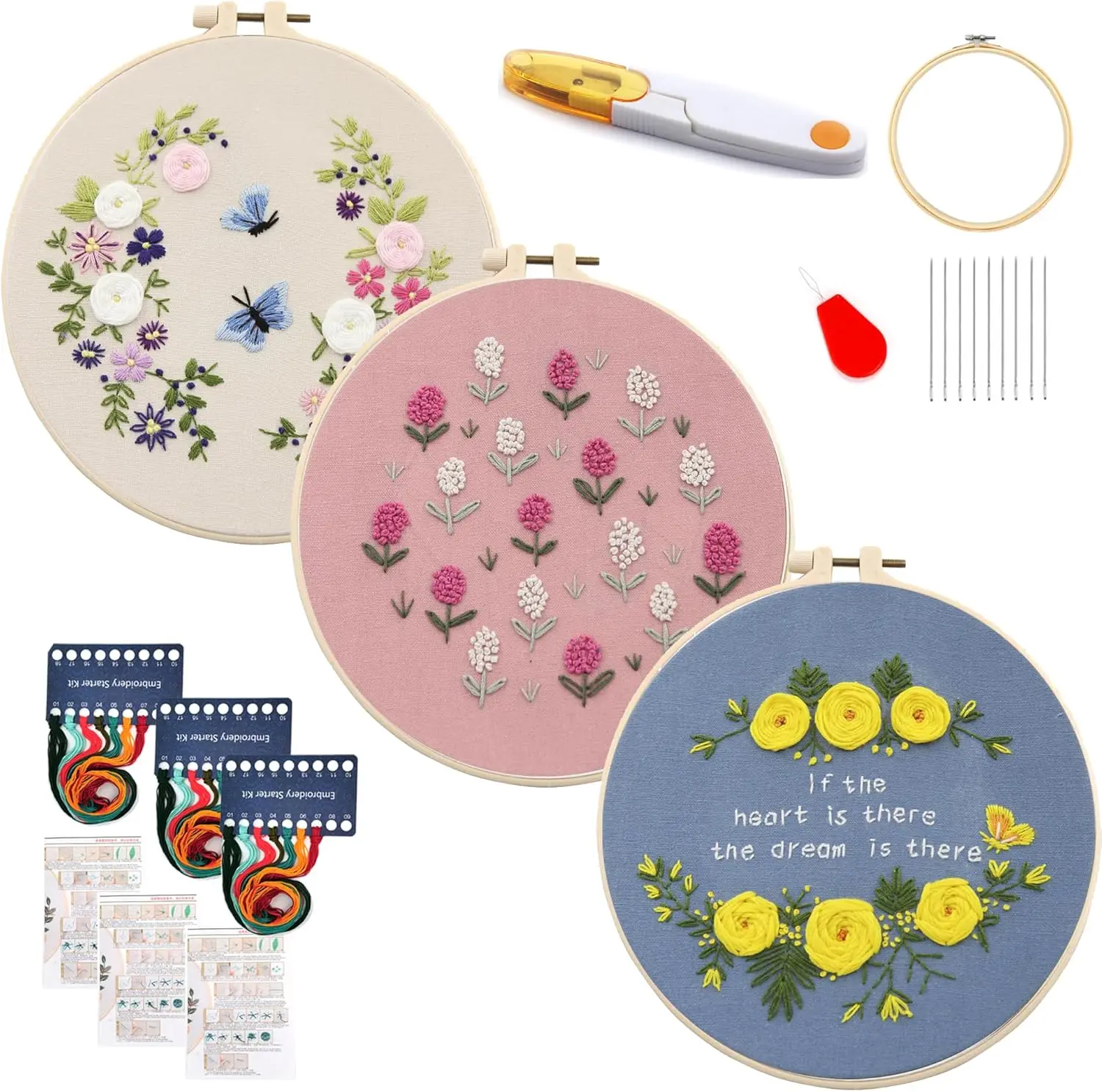 3-Pa Beginner Embroidery Kit – Butterfly Punch Needle & Cross Stitch Set With Hoop & Instructions For Adults
3-Pa Beginner Embroidery Kit – Butterfly Punch Needle & Cross Stitch Set With Hoop & Instructions For Adults