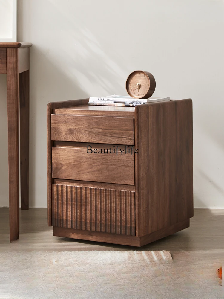 Black Walnut Wooden Bedside Table Solid Wood Modern Minimalist Removable Side Cabinet Storage
Black Walnut Wooden Bedside Table Solid Wood Modern Minimalist Removable Side Cabinet Storage