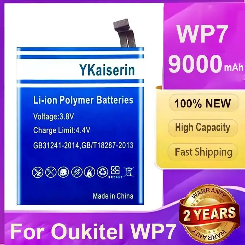 New YKaiserin for Oukitel WP7 Battery 9000MAh Replacement 6.3 Inch Mobile Phone Batteria + Track Code
New YKaiserin for Oukitel WP7 Battery 9000MAh Replacement 6.3 Inch Mobile Phone Batteria + Track Code