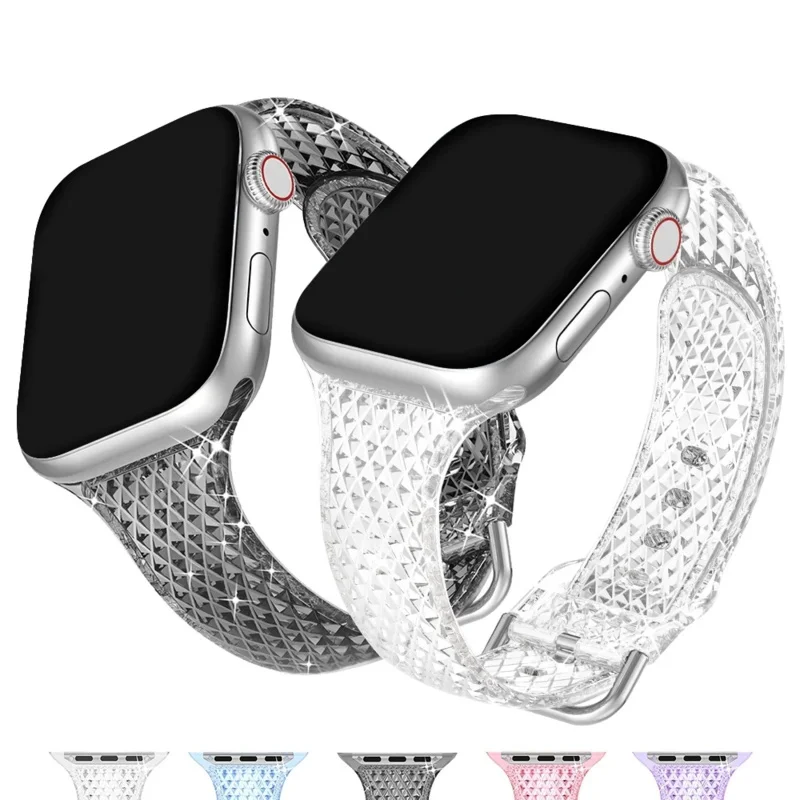 Band for Apple Watch ultra Series 10 9 8 7 6 SE Slim Jelly TPU strap for iWatch candy color dimond transparent girl wrist 
Band for Apple Watch ultra Series 10 9 8 7 6 SE Slim Jelly TPU strap for iWatch candy color dimond transparent girl wrist