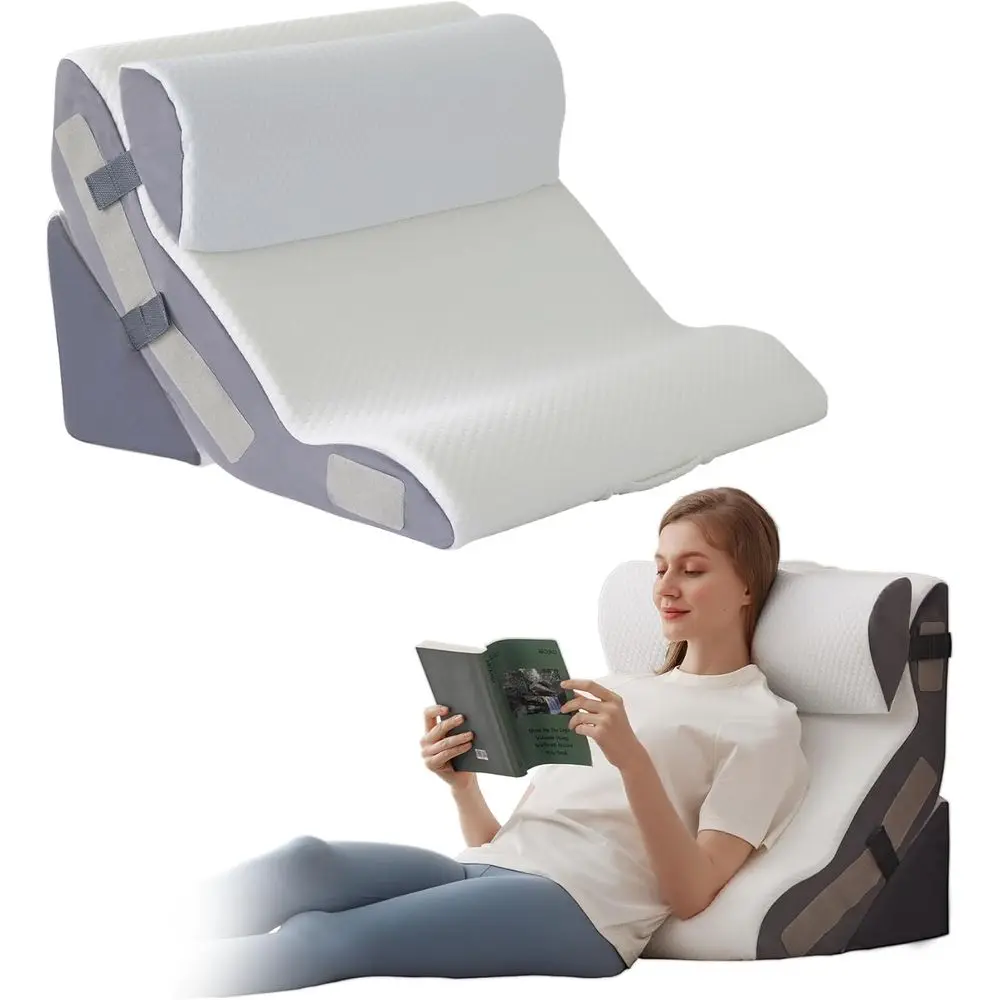 3-Piece Wedge Pillow Set for Posture Support, Back Pain Relief, and Improved Sleep
3-Piece Wedge Pillow Set for Posture Support, Back Pain Relief, and Improved Sleep