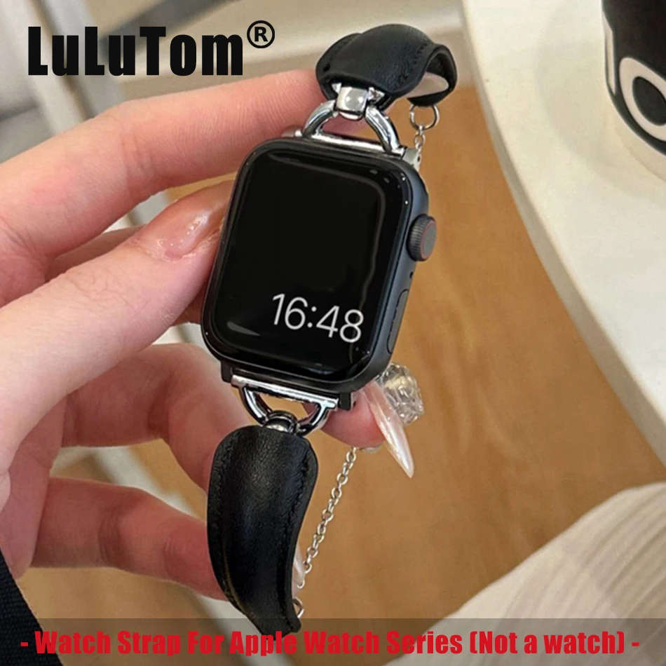Кожаный ремешок-браслет для Apple Watch Series 11, 10, 9, 8, 7, 6 SE 5, UItra iWatch 49/46/45/44/42/41/40/38 мм, роскошный металлический ремешок INS D 
Кожаный ремешок-браслет для Apple Watch Series 11, 10, 9, 8, 7, 6 SE 5, UItra iWatch 49/46/45/44/42/41/40/38 мм, роскошный металлический ремешок INS D