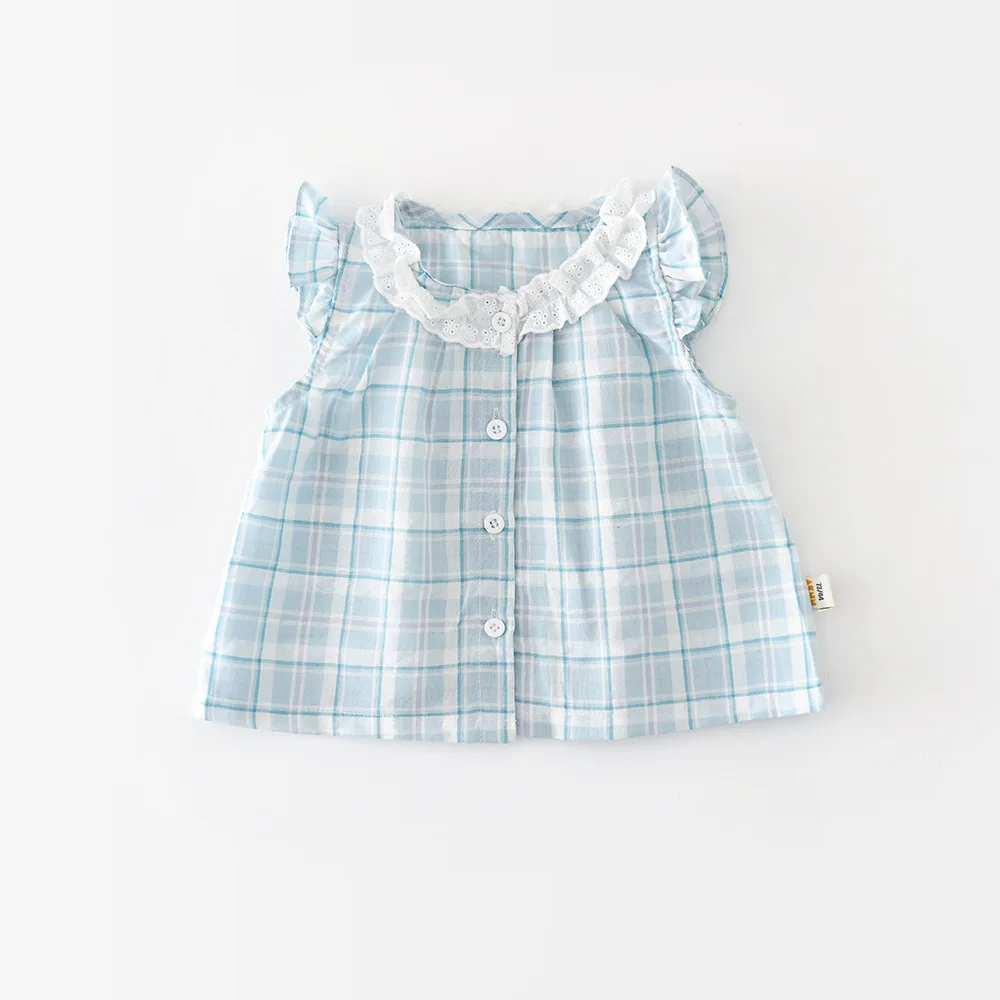 2026 New Summer Baby Vest 6M-4T Lace Thin Kids Toddler Flying Sleeve Shirt Sweet Color Blocked Grid Girls Sleeveless Top
2026 New Summer Baby Vest 6M-4T Lace Thin Kids Toddler Flying Sleeve Shirt Sweet Color Blocked Grid Girls Sleeveless Top