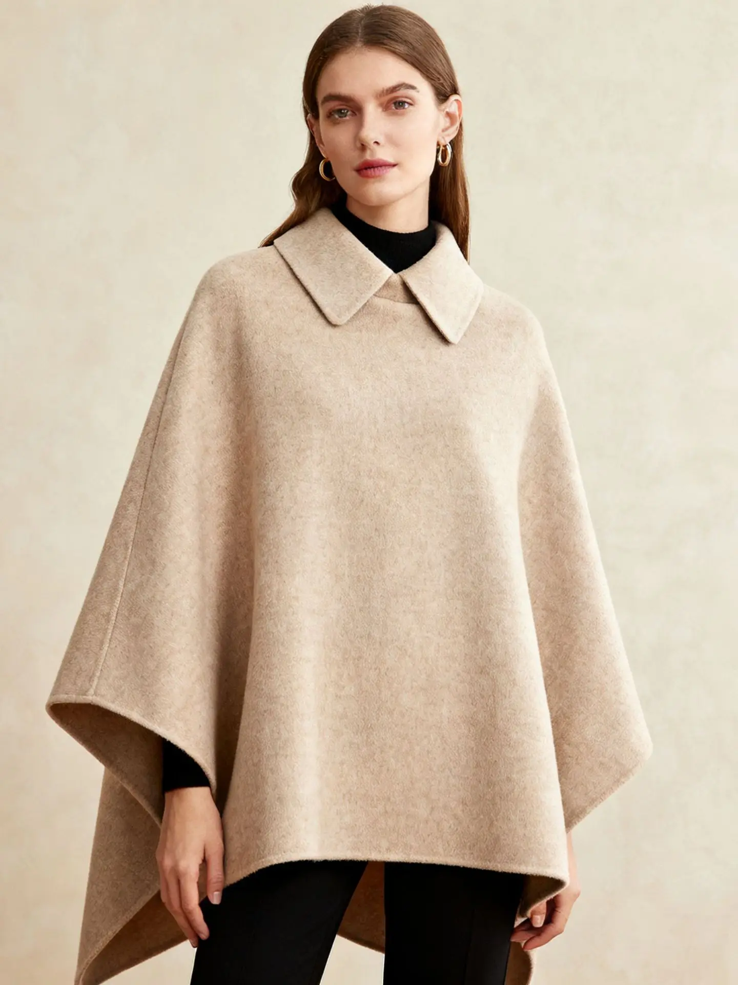 Женское шерстяное длинное пальто-накидка с эффектом похудения для осенних и зимних шалей.
Женское шерстяное длинное пальто-накидка с эффектом похудения для осенних и зимних шалей.