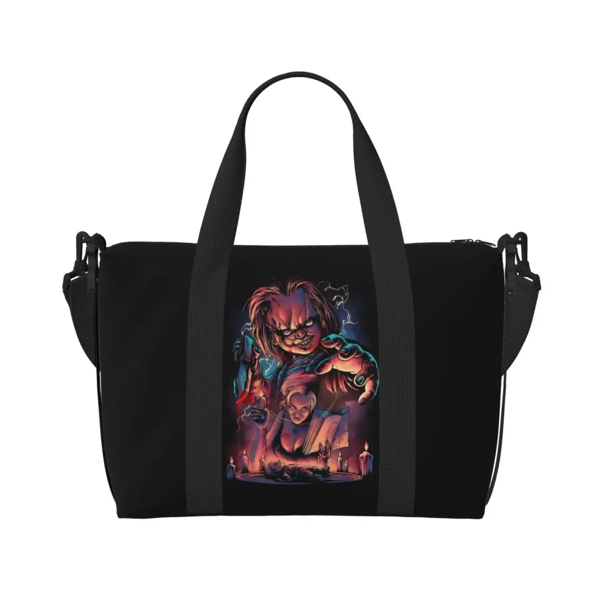 Custom Large Child's Play Chucky Tote Bag for Women Horror Film Shoulder Shopping Beach Gym Travel Bag
Custom Large Child's Play Chucky Tote Bag for Women Horror Film Shoulder Shopping Beach Gym Travel Bag