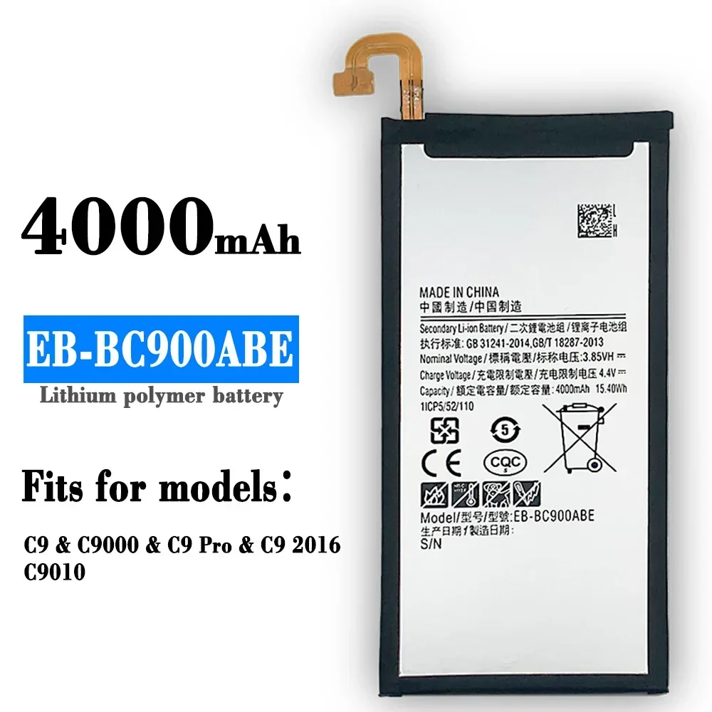 Сменный аккумулятор EB-BC900ABE для Samsung Galaxy C9 Pro SM-C9000 C9 2016 C9010, аккумулятор 4000 мАч
Сменный аккумулятор EB-BC900ABE для Samsung Galaxy C9 Pro SM-C9000 C9 2016 C9010, аккумулятор 4000 мАч