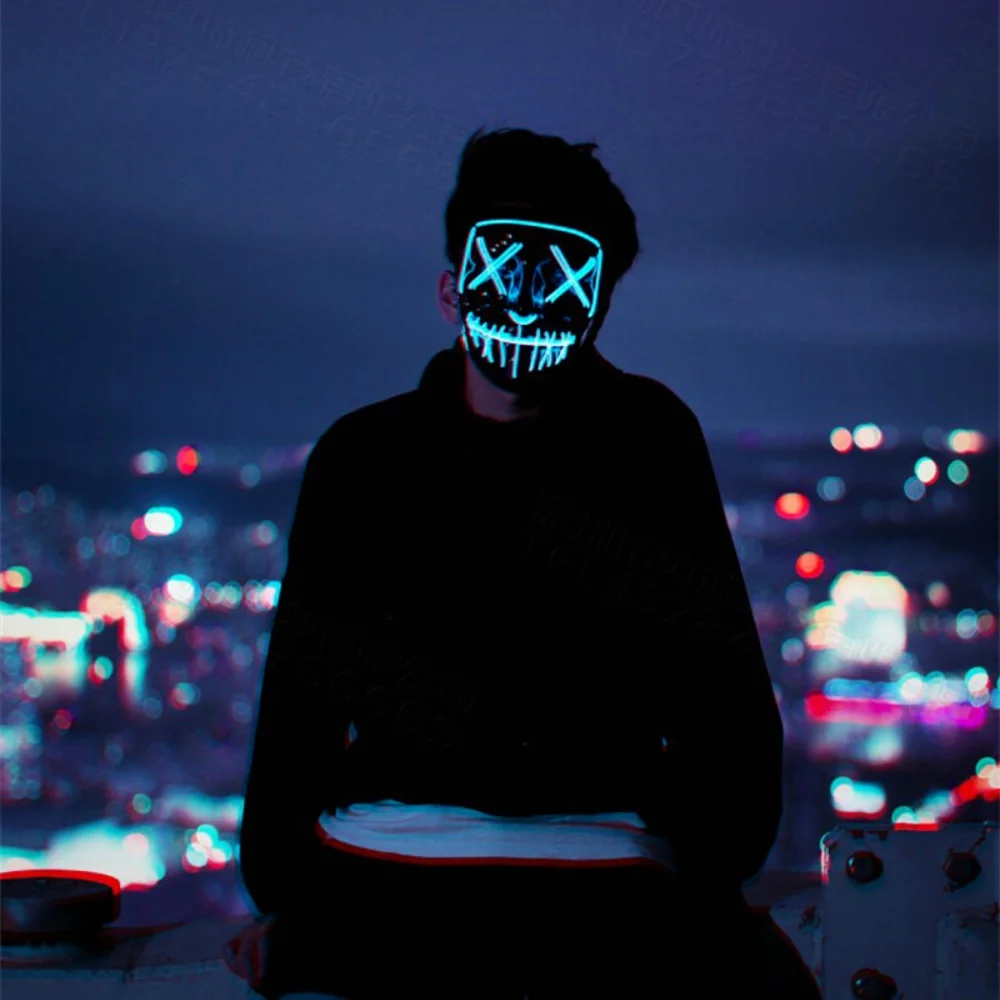 Dark Style LED Light Up Mask Halloween Scary Glowing Mask Gothic Cosplay Prop Horror Party Decor Spooky Face 
Dark Style LED Light Up Mask Halloween Scary Glowing Mask Gothic Cosplay Prop Horror Party Decor Spooky Face