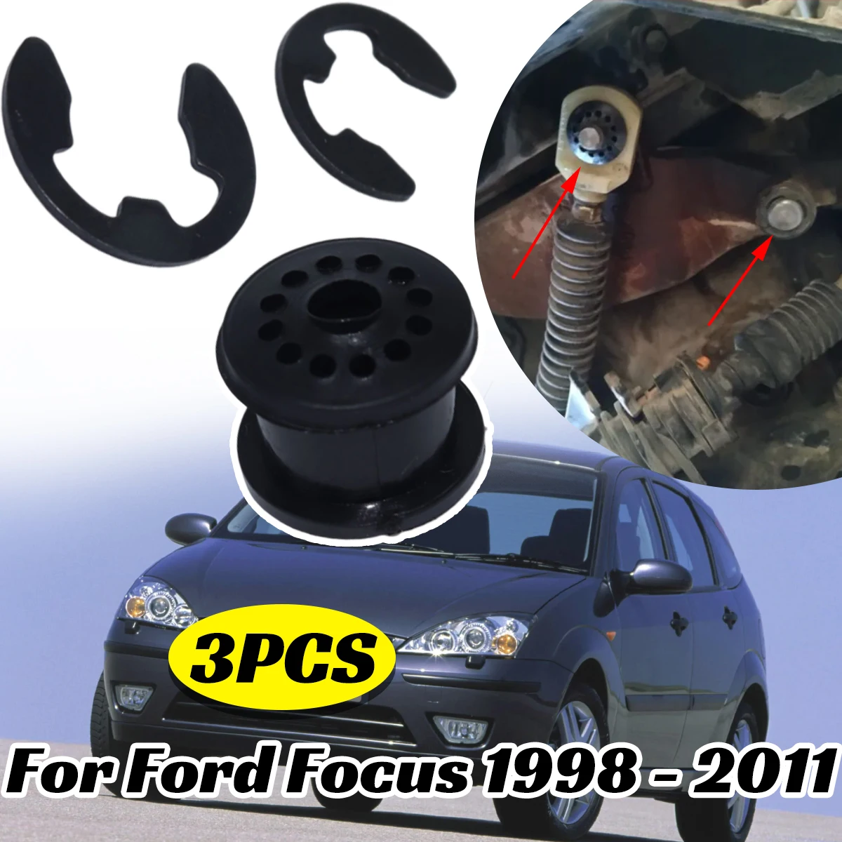 3pc Shifter Cable Bushing for Ford Focus 1998-2011 MT Gear Selector Linkage Lever Grommet Pivot Sleeve Clip Loose Shifting Car
3pc Shifter Cable Bushing for Ford Focus 1998-2011 MT Gear Selector Linkage Lever Grommet Pivot Sleeve Clip Loose Shifting Car