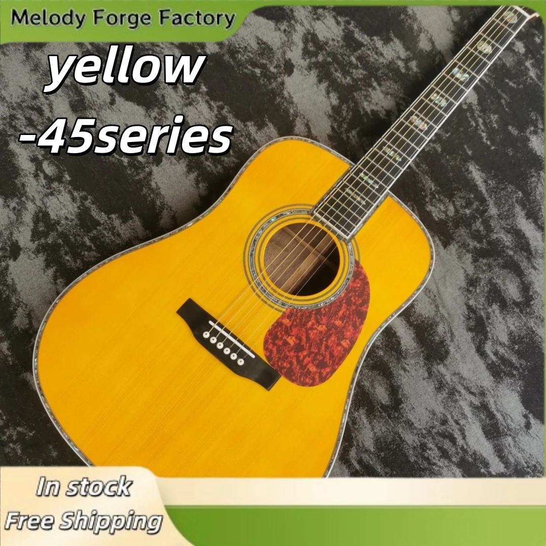 6 Strings Solid Spruce Top Yellow and White Edge Banding Folk/Guitar 41 Inch D Type 45 Series Abalone Shell Fingerboard Beginner
6 Strings Solid Spruce Top Yellow and White Edge Banding Folk/Guitar 41 Inch D Type 45 Series Abalone Shell Fingerboard Beginner