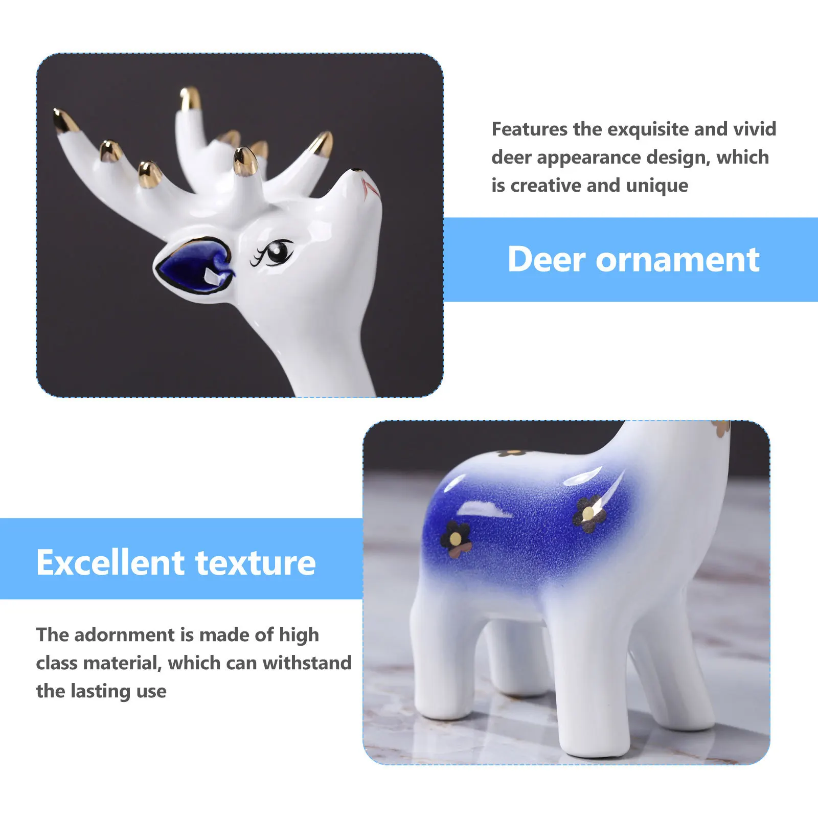 2Pcs Desktop Deer Ornament Creative Ceramic Animal Adornment Exquisite Stable Decorative Craft for Home Office
2Pcs Desktop Deer Ornament Creative Ceramic Animal Adornment Exquisite Stable Decorative Craft for Home Office