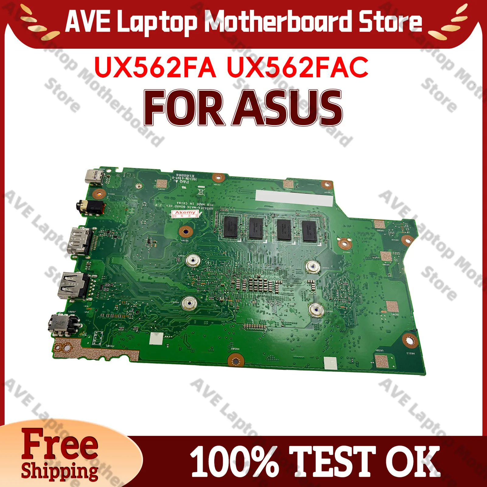 UX562 UX562FA Laptop Motherboard For ASUS ZenBook UX56IQ Q562F Q562FDX Notebook Mainboard With 10th Gen I3 i5 i7 102% tests OK
UX562 UX562FA Laptop Motherboard For ASUS ZenBook UX56IQ Q562F Q562FDX Notebook Mainboard With 10th Gen I3 i5 i7 102% tests OK