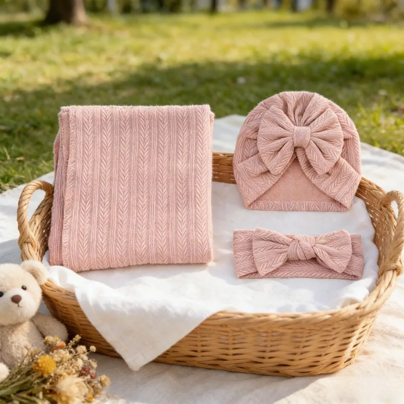 Набор из 3 одеял-пеленок для новорожденных: хлопок/полиэстер, однотонные, с узором «пшеница»
Набор из 3 одеял-пеленок для новорожденных: хлопок/полиэстер, однотонные, с узором «пшеница»