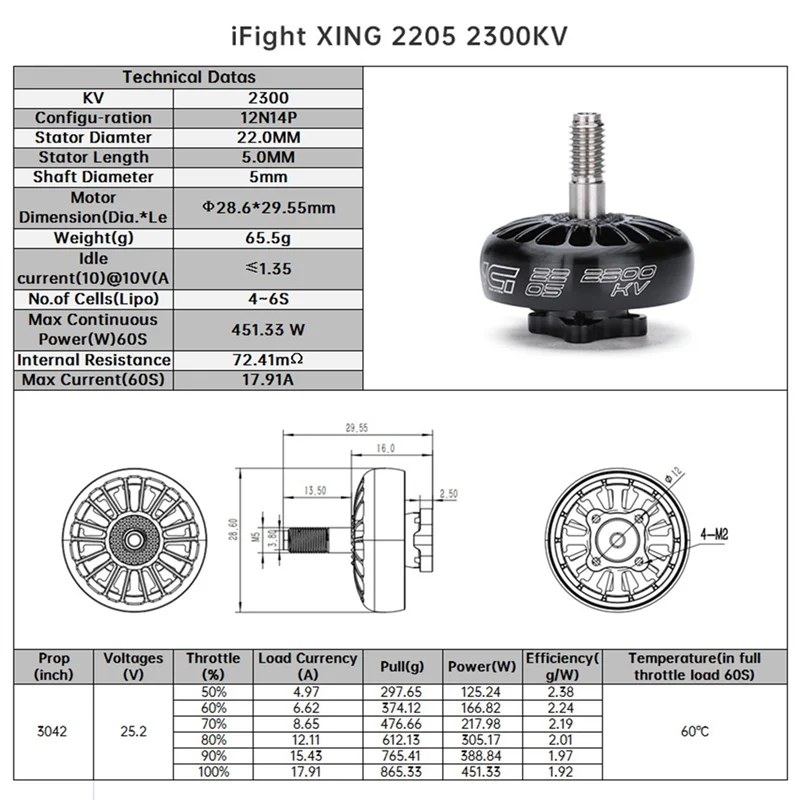 Iflight XING 2205 FPV Brushless Motor 4-6S With 12X12mm M2 Mount For Drone Parts DIY PARTS
Iflight XING 2205 FPV Brushless Motor 4-6S With 12X12mm M2 Mount For Drone Parts DIY PARTS
