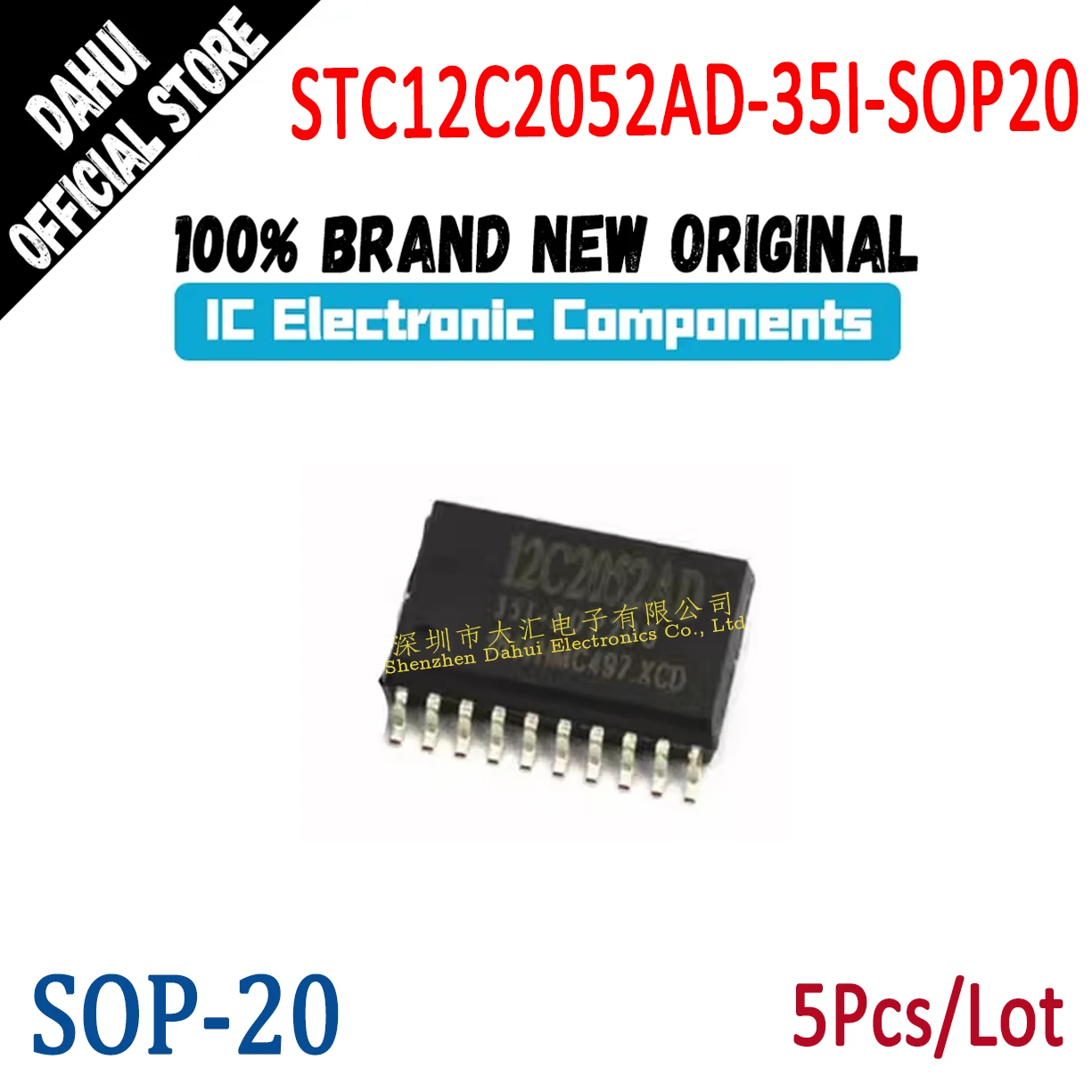 5Pcs STC12C2052AD-35I-SOP20 12C2052AD 35I SOP20 MCU Microcontroller chip IC new original
5Pcs STC12C2052AD-35I-SOP20 12C2052AD 35I SOP20 MCU Microcontroller chip IC new original