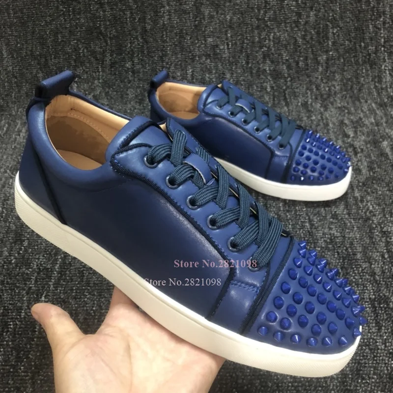 Low Top Real Picture Leather Flat Casual Shoes Men Fashion Spikes Rivets Lace Up Flats Platform Sneakers Daily Walking Shoe
Low Top Real Picture Leather Flat Casual Shoes Men Fashion Spikes Rivets Lace Up Flats Platform Sneakers Daily Walking Shoe