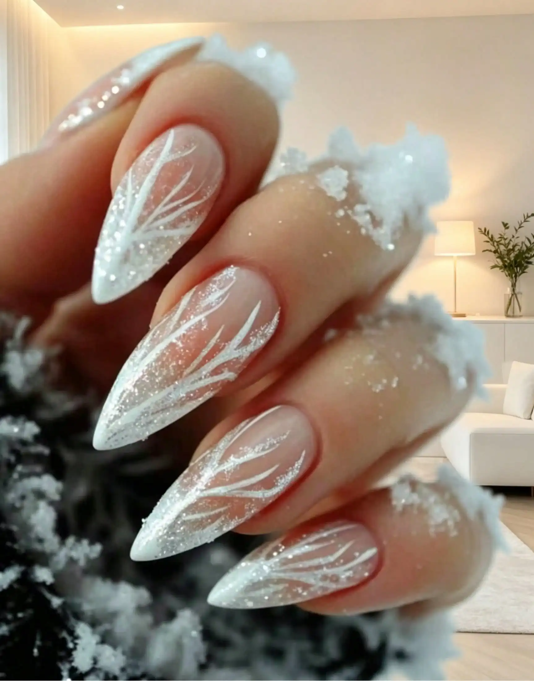 Stylish Upgraded Version 24 Pieces Medium Almond Shaped Press On Nails Elegant Minimalist Glamorous Daily Style Warm Autumn Winter Holiday Atmosphere Design Delicate White Deer Horn Element Gradient Glitter Full Cover Fake Nails Fine Crafted Smooth Textur
Stylish Upgraded Version 24 Pieces Medium Almond Shaped Press On Nails Elegant Minimalist Glamorous Daily Style Warm Autumn Winter Holiday Atmosphere Design Delicate White Deer Horn Element Gradient Glitter Full Cover Fake Nails Fine Crafted Smooth Textur