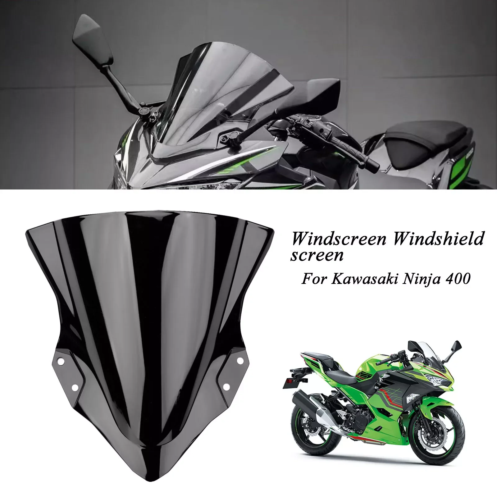 Ninja400 Ninja250 Windshield Windscreen For Kawasaki Ninja 400 250 2018-2023 Motorcycle Wind Screen Shield Deflector Accessories
Ninja400 Ninja250 Windshield Windscreen For Kawasaki Ninja 400 250 2018-2023 Motorcycle Wind Screen Shield Deflector Accessories