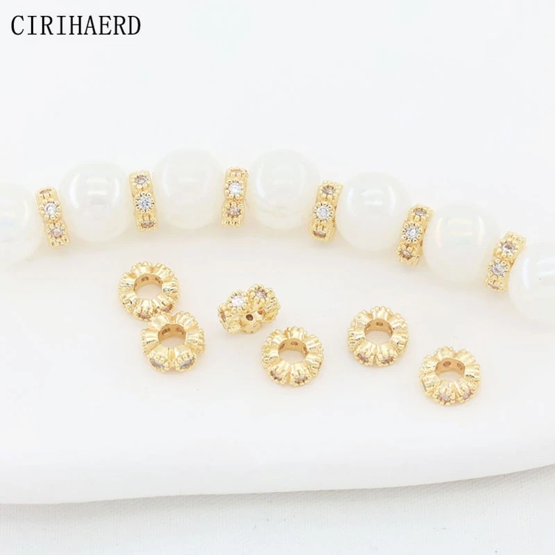 6mm Brass With Zircon Flat Spacer Bead 14K Gold Plated Round Beads Separators For Jewelry Making DIY Accessories Bracelets Beads
6mm Brass With Zircon Flat Spacer Bead 14K Gold Plated Round Beads Separators For Jewelry Making DIY Accessories Bracelets Beads