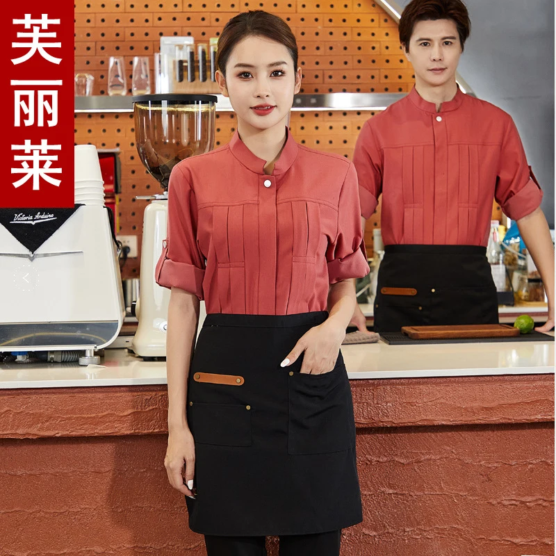 Waiter work uniform shirt, long-sleeved, for women, suitable for shopping malls, restaurants, hot pot shops, fast food restauran
Waiter work uniform shirt, long-sleeved, for women, suitable for shopping malls, restaurants, hot pot shops, fast food restauran