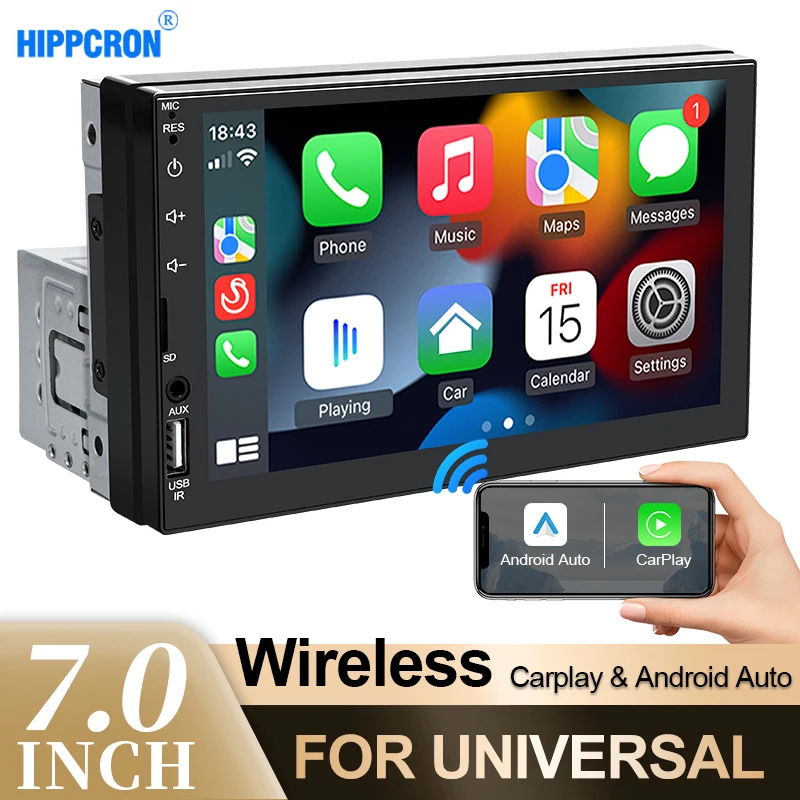Hippcron Carplay Android Auto Radio 7inch 1din Car Radios Touch Screen FM AUX Input Bluetooth Mirror Link Car Intelligent System
Hippcron Carplay Android Auto Radio 7inch 1din Car Radios Touch Screen FM AUX Input Bluetooth Mirror Link Car Intelligent System