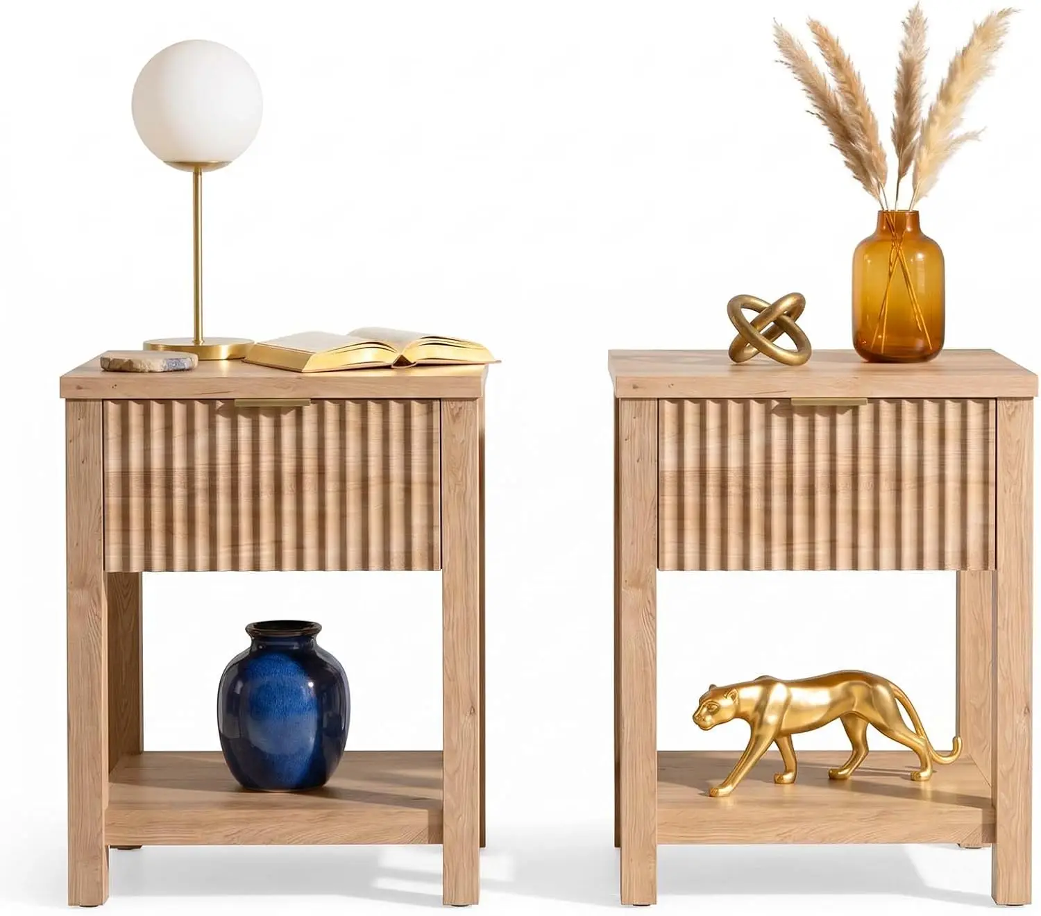 Set Of Two Mid Century Nightstands With Drawer Storage Shelf Wood Bedside Tables For Bedroom Living Room Natural Oak
Set Of Two Mid Century Nightstands With Drawer Storage Shelf Wood Bedside Tables For Bedroom Living Room Natural Oak