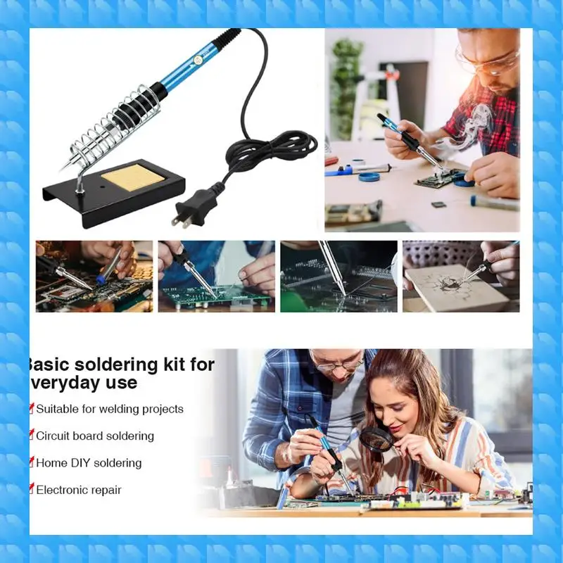 ETRT Soldering Iron Kit, 60W/110V Adjustable Temperature Soldering Iron With Digital Multimeter Stand Soldering Tips US Plug
ETRT Soldering Iron Kit, 60W/110V Adjustable Temperature Soldering Iron With Digital Multimeter Stand Soldering Tips US Plug