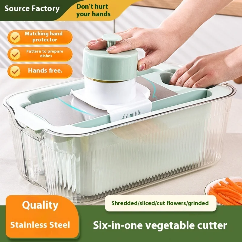 A Best-Selling And Popular Multi-Functional Household Grater Built-In Double-Layer Draining Basket Stainless Steel Slicer
A Best-Selling And Popular Multi-Functional Household Grater Built-In Double-Layer Draining Basket Stainless Steel Slicer