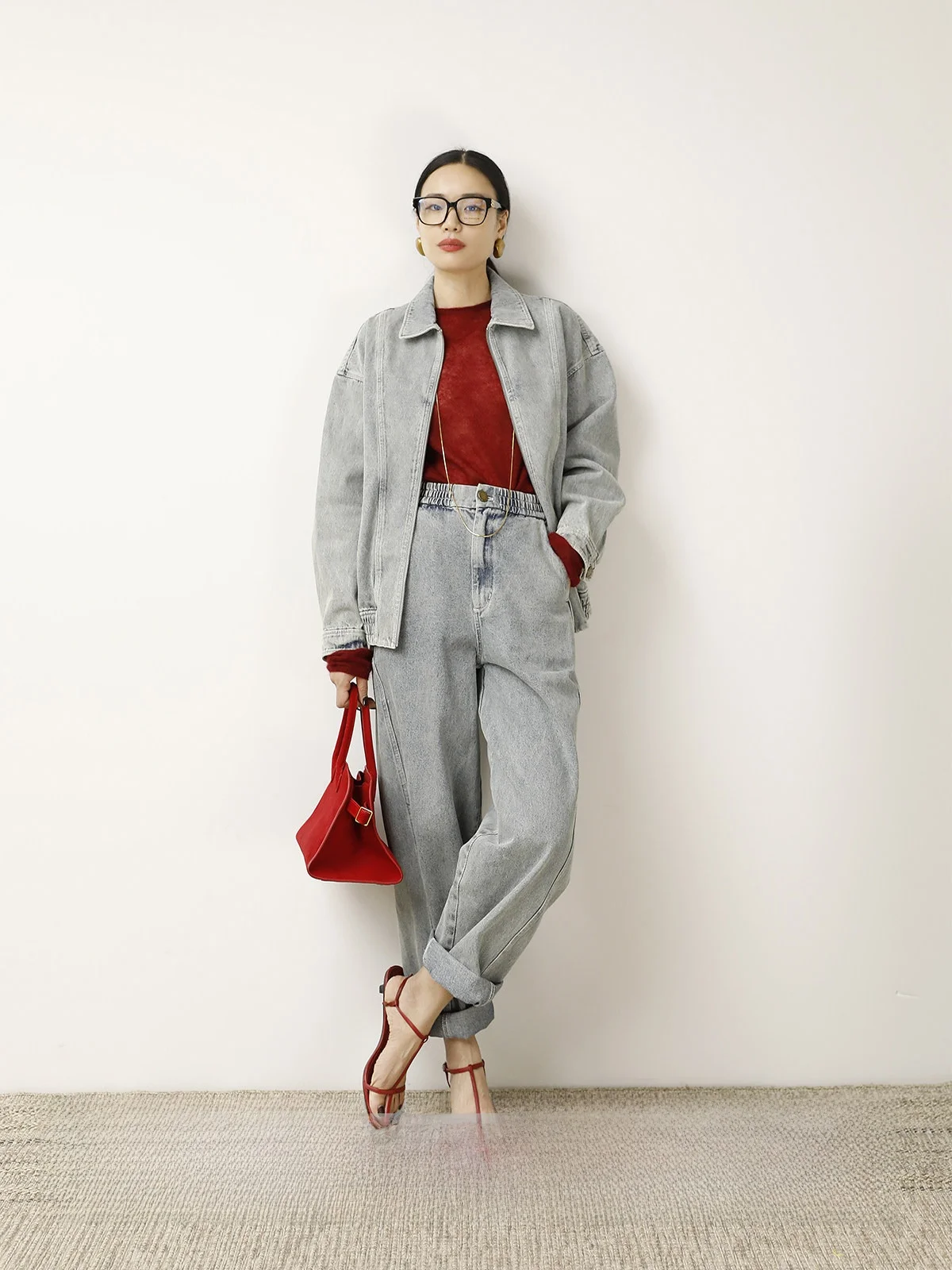 Fashionable Loose Jeans Set Miu Style Retro Jacket Long Half Skirt Loose Cabbage Pants Cotton Material Summer Season
Fashionable Loose Jeans Set Miu Style Retro Jacket Long Half Skirt Loose Cabbage Pants Cotton Material Summer Season