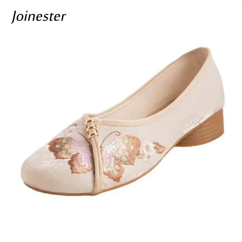 Women round Toe Embroidered Vintage Fabric Mid-Heel Slip-On Shoes Comfortable Walking Footwear for Summer And Autumn Dress Pumps
Women round Toe Embroidered Vintage Fabric Mid-Heel Slip-On Shoes Comfortable Walking Footwear for Summer And Autumn Dress Pumps