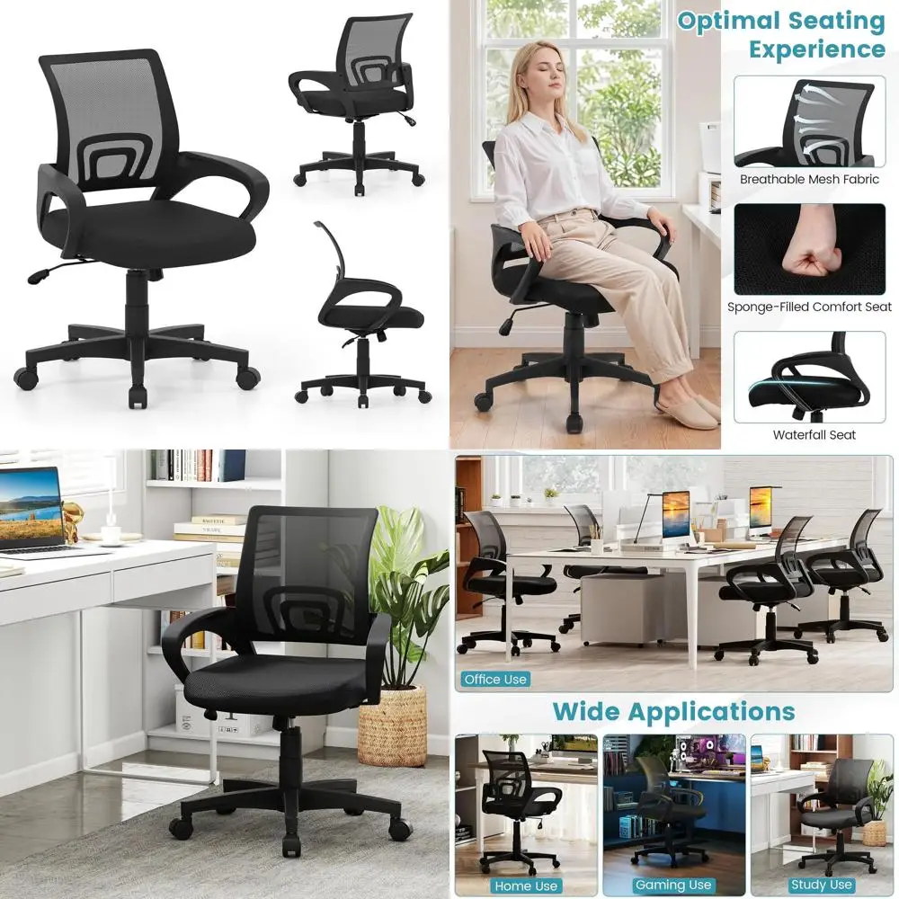 Breathable Mesh Mid-Back Ergonomic Chair with Lumbar Support and Adjustable Height for Home Office, Gaming, and Study
Breathable Mesh Mid-Back Ergonomic Chair with Lumbar Support and Adjustable Height for Home Office, Gaming, and Study