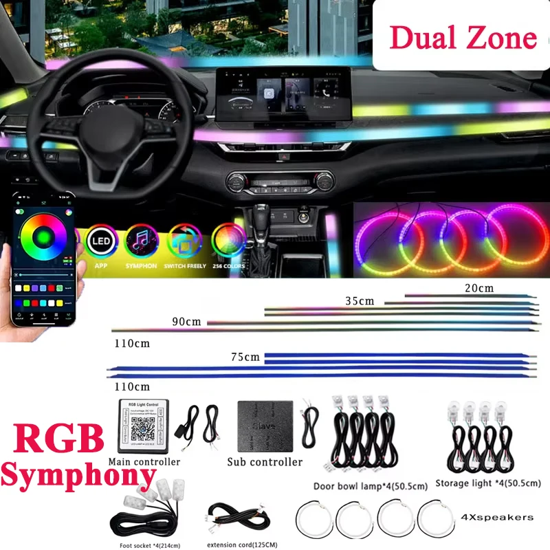 Двухзонный комплект атмосферных ламп 18 в 1 Symphony RGB, главный/Sub-контроллер 20 см, 35 см, 75 см, 90 см, 110 см, динамик, ножка для хранения, лампа Exten
Двухзонный комплект атмосферных ламп 18 в 1 Symphony RGB, главный/Sub-контроллер 20 см, 35 см, 75 см, 90 см, 110 см, динамик, ножка для хранения, лампа Exten