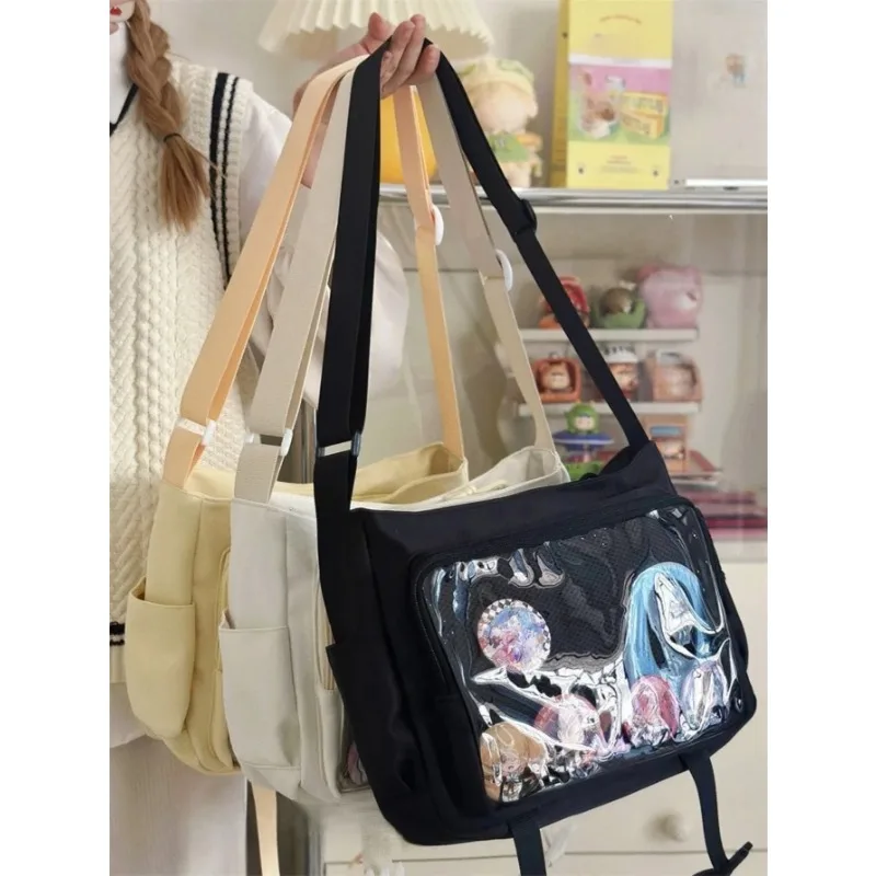 Women Satchel Transparent Pocket Handbags DIY Ita Bag With Badges Display Plate
Women Satchel Transparent Pocket Handbags DIY Ita Bag With Badges Display Plate