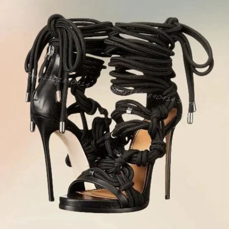 Colorful Rope Knitted Design Twine Sandals Back Zipper Women Shoes Thin High Heels Open Toe New Fashion 2026 Zapatos Para Mujere
Colorful Rope Knitted Design Twine Sandals Back Zipper Women Shoes Thin High Heels Open Toe New Fashion 2026 Zapatos Para Mujere