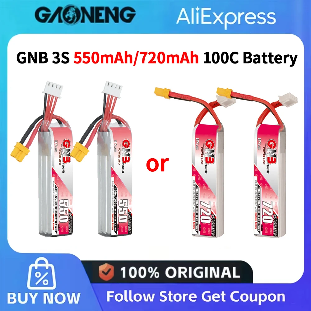 Аккумулятор GNB Lipo 3S 11.4V 550mAh 720mAh 100C/200C с разъемом XT30 для дронов Beta75X, RCFPV, вертолетов, квадрокоптеров, самолетов
Аккумулятор GNB Lipo 3S 11.4V 550mAh 720mAh 100C/200C с разъемом XT30 для дронов Beta75X, RCFPV, вертолетов, квадрокоптеров, самолетов