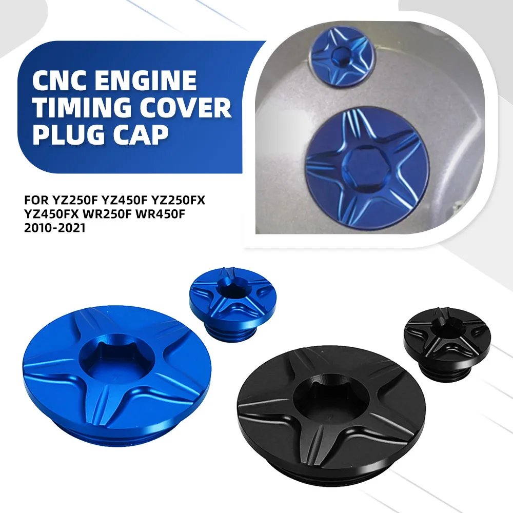Motorcycle CNC Engine Timing Cover Plug Cap For Yamaha YZ250F YZ450F YZ250FX YZ450FX WR250F WR450F 2010-2021 ATV YFZ450X YFZ450R
Motorcycle CNC Engine Timing Cover Plug Cap For Yamaha YZ250F YZ450F YZ250FX YZ450FX WR250F WR450F 2010-2021 ATV YFZ450X YFZ450R