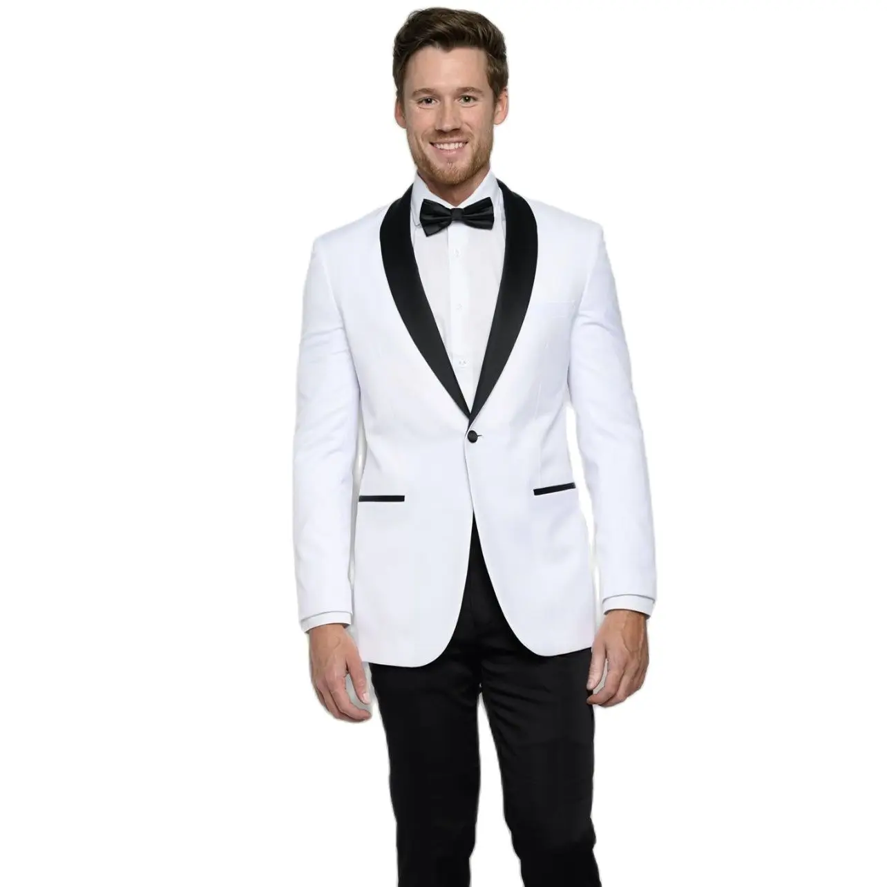 White Blazer Black Collar Men Suits Wedding Tuxedo Classic Fit Handsome 2 Piece Blazer With Pants Tailor-Made Costume Homme Set
White Blazer Black Collar Men Suits Wedding Tuxedo Classic Fit Handsome 2 Piece Blazer With Pants Tailor-Made Costume Homme Set