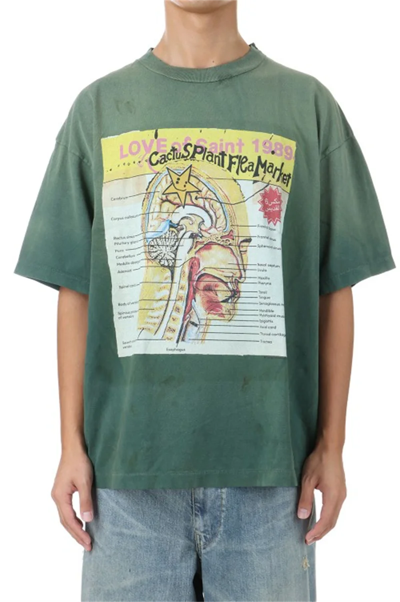 New High Quality SAINT Japanese Printed Washed Vintage Short Sleeve High Street Casual Loose Cotton Oversize Round Neck T-shirt
New High Quality SAINT Japanese Printed Washed Vintage Short Sleeve High Street Casual Loose Cotton Oversize Round Neck T-shirt