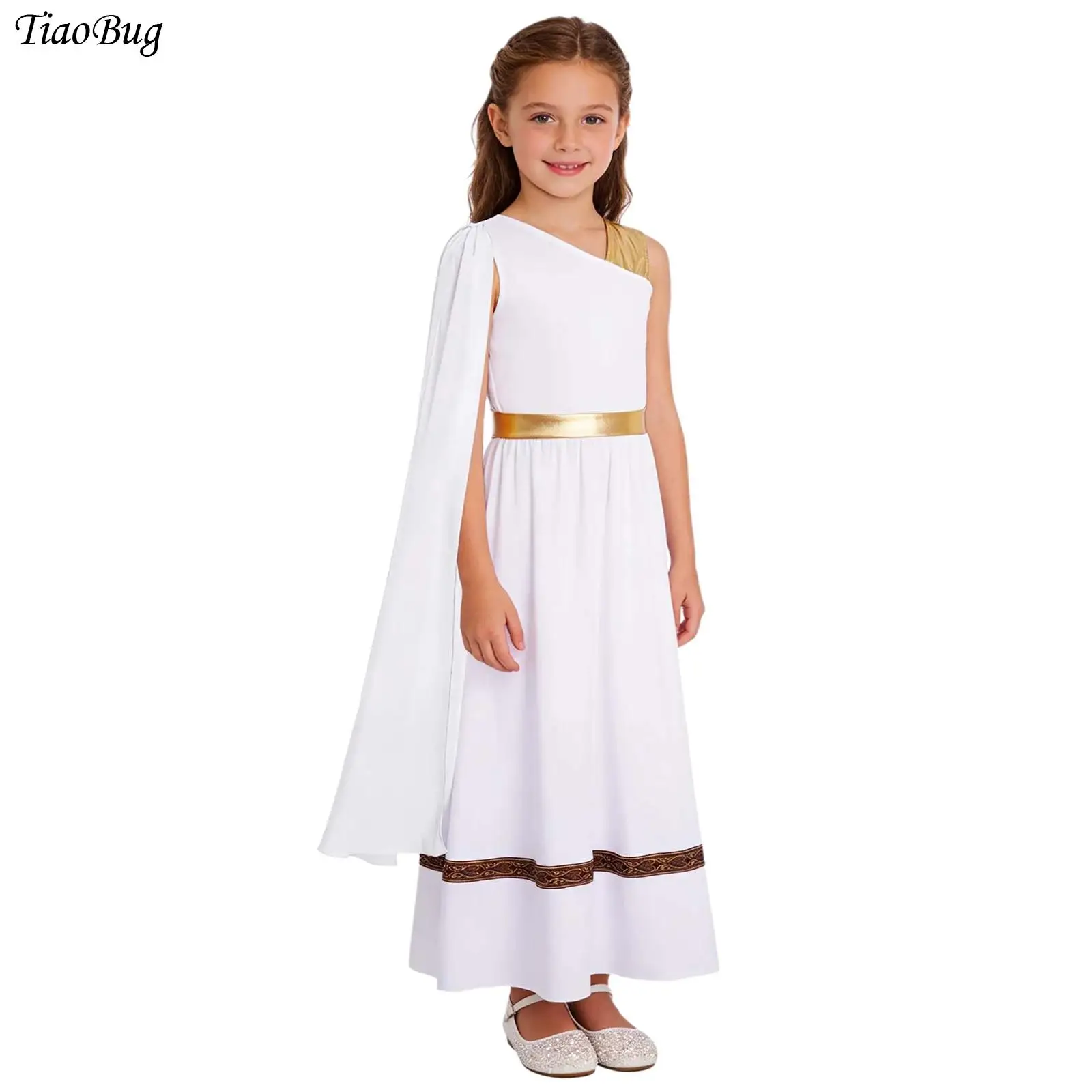 Girls Halloween Ancient Greece Roman Toga Athena Cosplay Costume Metallic Shiny Greek Princess Cape Dress for Stage Performances
Girls Halloween Ancient Greece Roman Toga Athena Cosplay Costume Metallic Shiny Greek Princess Cape Dress for Stage Performances