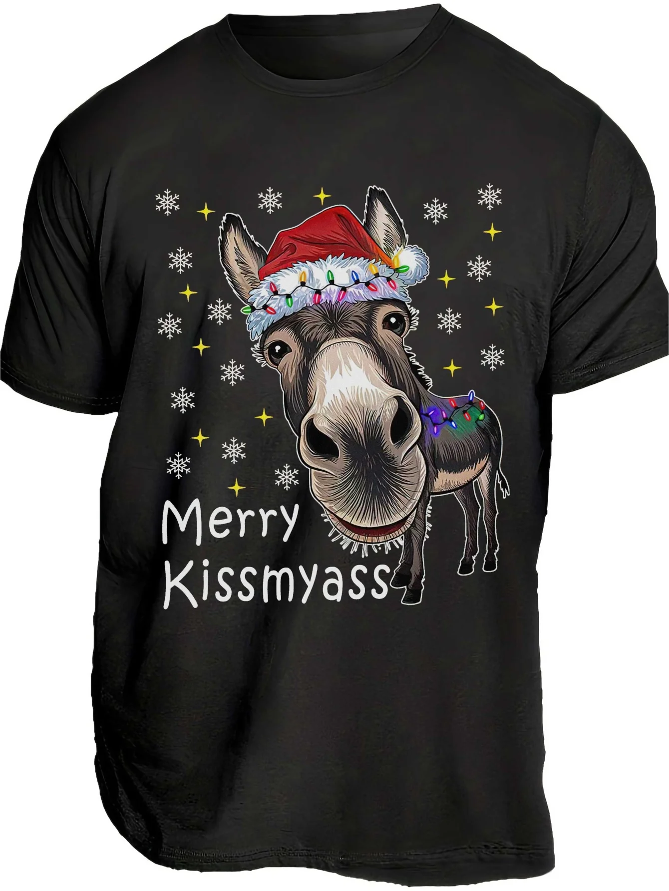 "MERRY KISSMYASS" Funny Donkey Santa Hat Christmas T-Shirt 100% Cotton O-Neck Short Sleeve Summer Casual Mens T-shirt Streetwear
"MERRY KISSMYASS" Funny Donkey Santa Hat Christmas T-Shirt 100% Cotton O-Neck Short Sleeve Summer Casual Mens T-shirt Streetwear