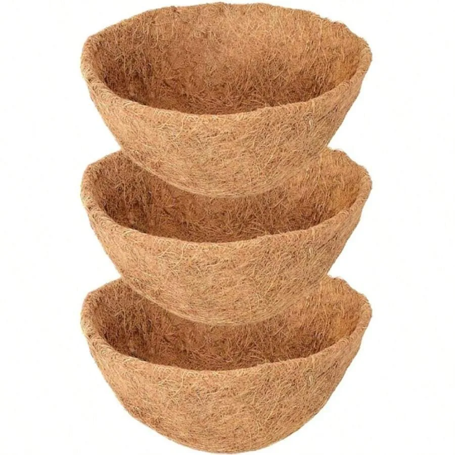 3 Pack 14 Inch Hanging Basket Coco Liners Replacement, 100% Natural Round Coconut Coco Fiber Planter Basket Liners For Hanging
3 Pack 14 Inch Hanging Basket Coco Liners Replacement, 100% Natural Round Coconut Coco Fiber Planter Basket Liners For Hanging