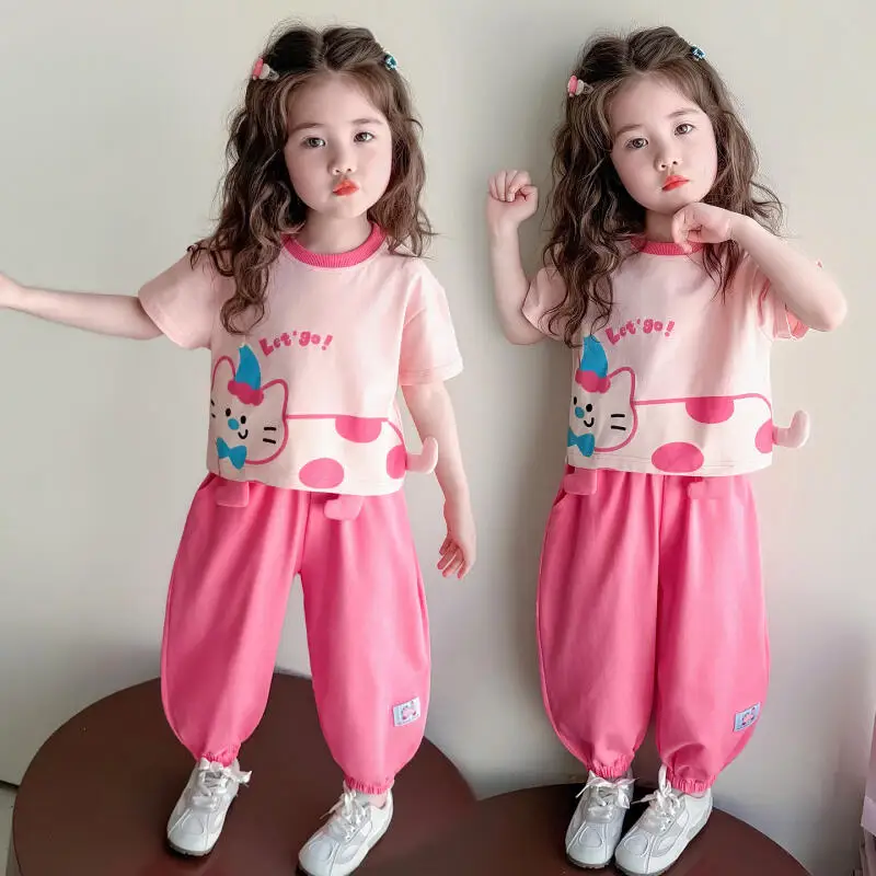 Cartoon Anime Children's T-Shirt Set Summer New Short Sleeved Mosquito Proof Pants Sweet and Cute Girl Casual Two-Piece Set
Cartoon Anime Children's T-Shirt Set Summer New Short Sleeved Mosquito Proof Pants Sweet and Cute Girl Casual Two-Piece Set