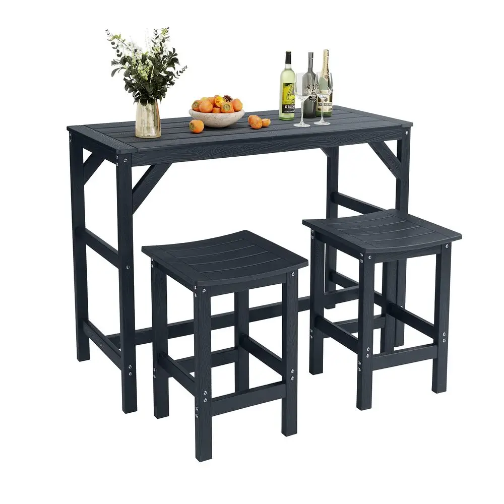 Outdoor Patio Bar Set, All Weather HIPS Bar Table and Chairs Set for Outside, 55 Rectangular High Top Bar Table with 2 Bar Stoo
Outdoor Patio Bar Set, All Weather HIPS Bar Table and Chairs Set for Outside, 55 Rectangular High Top Bar Table with 2 Bar Stoo