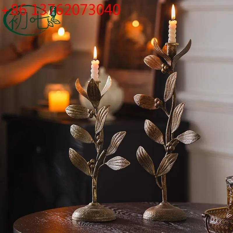 Wrought iron candle holder plant flower candle holder prop entrance countertop ornament
Wrought iron candle holder plant flower candle holder prop entrance countertop ornament